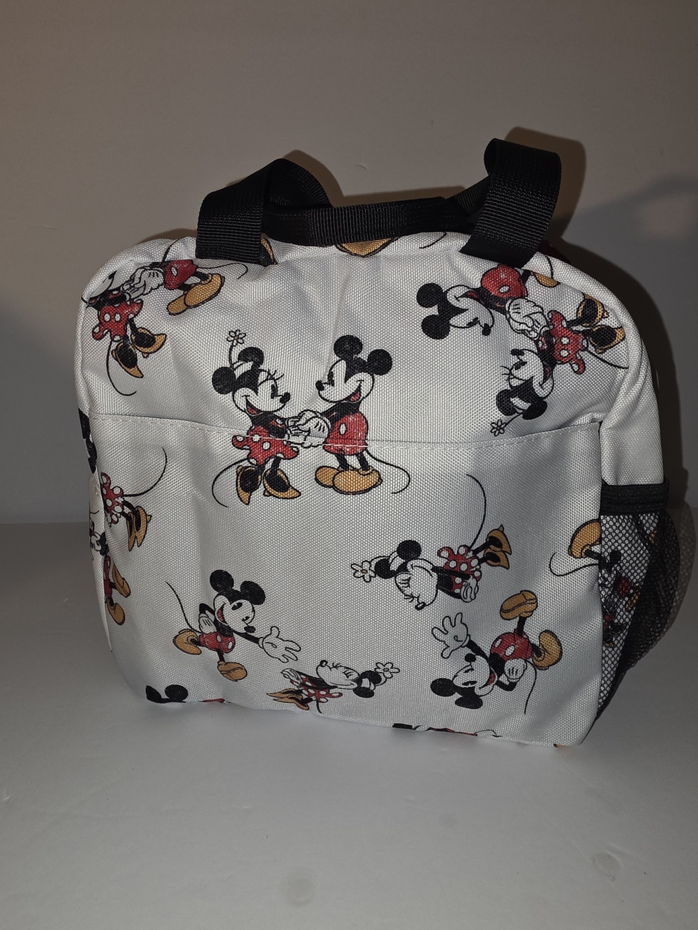 White Kids Backpack with Mickey & Minnie Print - Picture 3 of 7